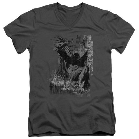 Batman-The Knight Life - Short Sleeve Adult 30-1 Tee - Charcoal, Medium