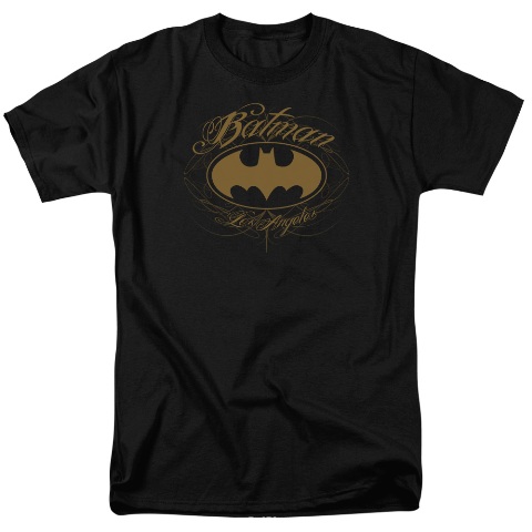 Batman-Batman La - Short Sleeve Adult 18-1 Tee - Black- Small