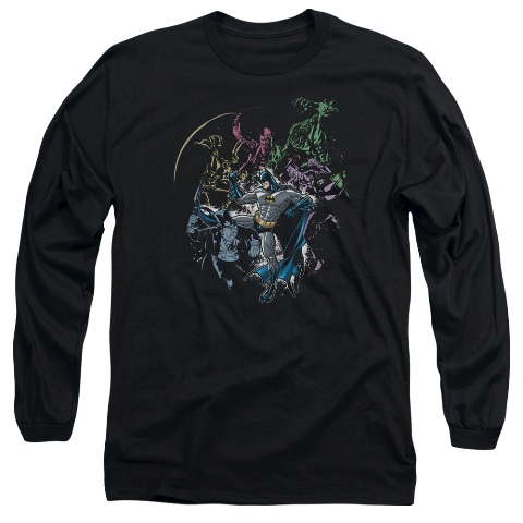 Batman-Surrounded - Long Sleeve Adult 18-1 Tee - Black, Medium