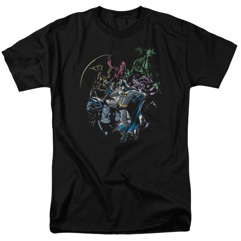 Batman-Surrounded - Short Sleeve Adult 18-1 Tee - Black- Small