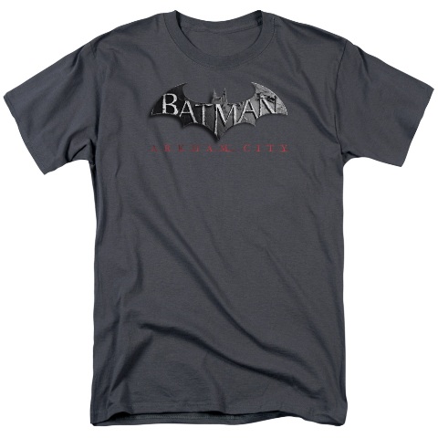 Arkham City-Logo - Short Sleeve Adult 18-1 Tee - Charcoal- Medium