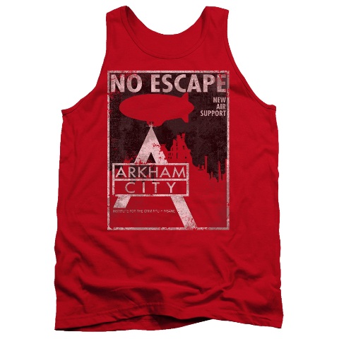 Arkham City-No Escape - Adult Tank Top - Red- Medium