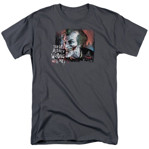 Arkham City-Plenty Wrong - Short Sleeve Adult 18-1 Tee - Charcoal- Extra Large