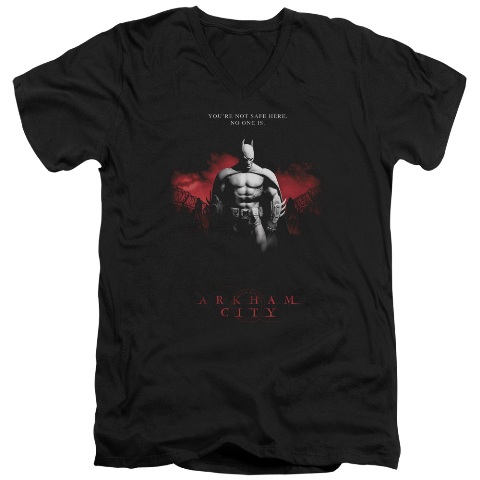 Arkham City-Standing Strong - Short Sleeve Adult 30-1 Tee - Black- Medium