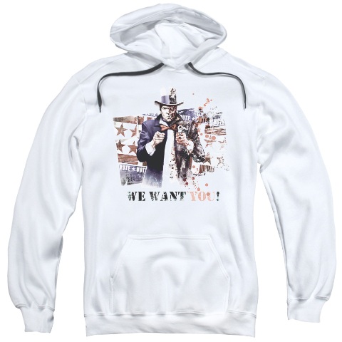 Arkham City-We Want You - Adult Pull-Over Hoodie - White- Extra Large -  Trevco, BM1981-AFTH-4