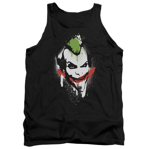 Arkham City-Spraypaint Smile - Adult Tank Top - Black- Medium