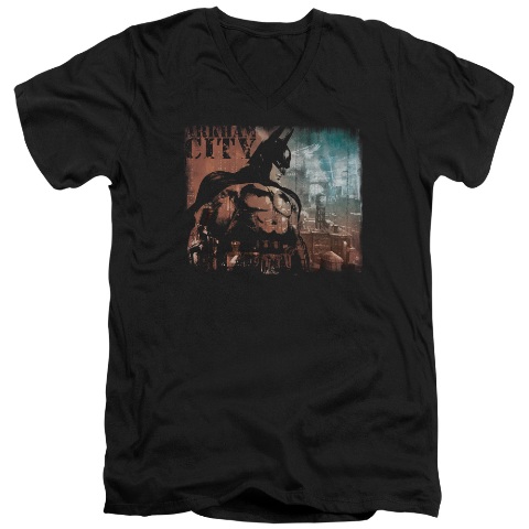Arkham City-City Knockout - Short Sleeve Adult 30-1 Tee - Black- Medium