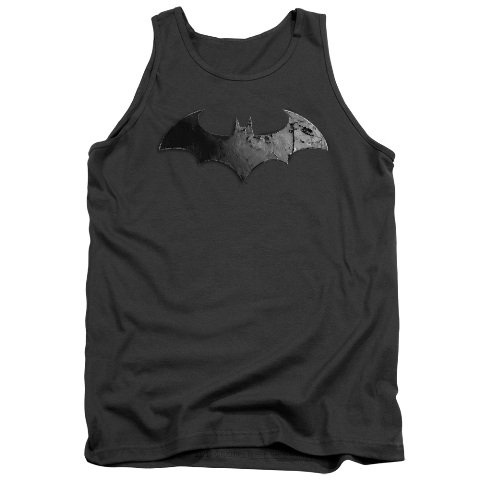 Arkham City-Bat Logo - Adult Tank Top - Charcoal- Large