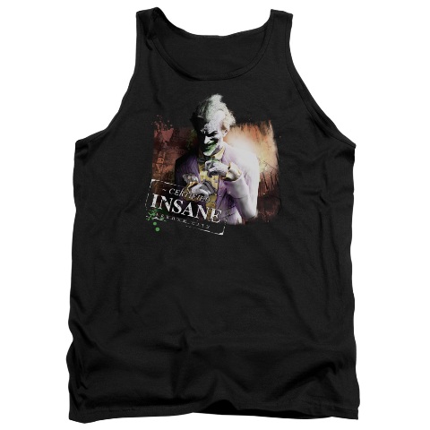 Arkham City-Certified Insane - Adult Tank Top - Black- Medium