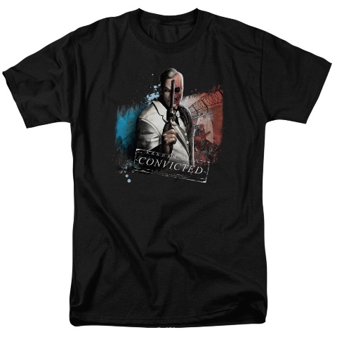 Arkham City-Two Face - Short Sleeve Adult 18-1 Tee - Black- Small