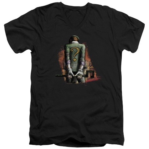 Arkham City-Riddler Convicted - Short Sleeve Adult 30-1 Tee - Black- Small