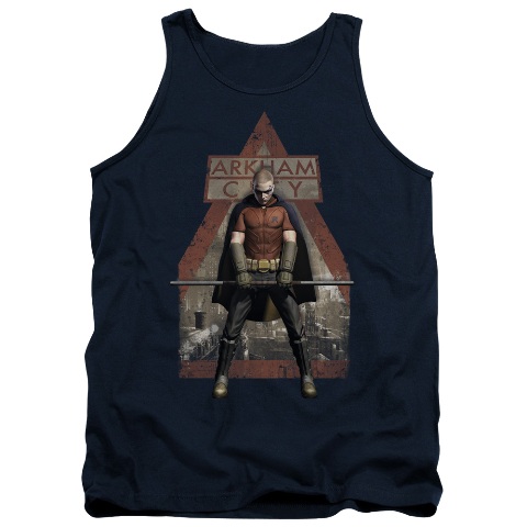 Arkham City-Arkham Robin - Adult Tank Top - Navy- Medium
