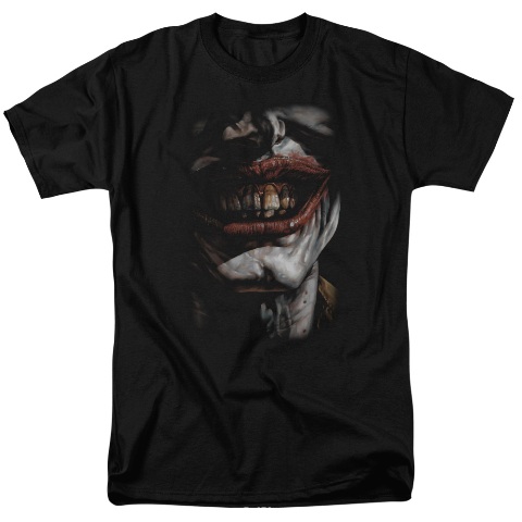 Batman-Smile Of Evil - Short Sleeve Adult 18-1 Tee - Black- Medium