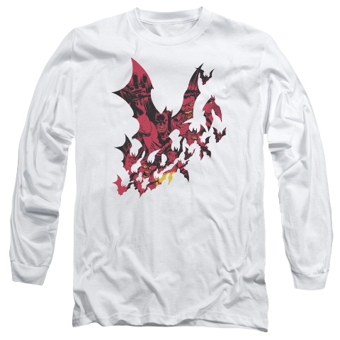 Batman-Broken City - Long Sleeve Adult 18-1 Tee - White- 2X