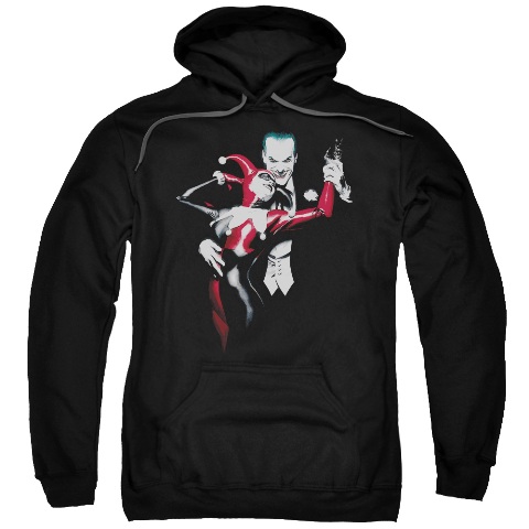 Batman-Harley And Joker - Adult Pull-Over Hoodie - Black- Medium