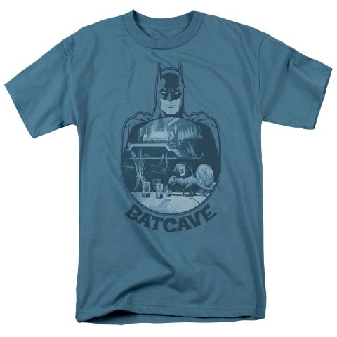 Batman-Batcave - Short Sleeve Adult 18-1 Tee - Slate- 3X