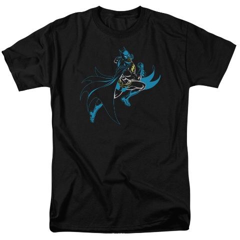 Batman-Neon Batman - Short Sleeve Adult 18-1 Tee - Black- 2X