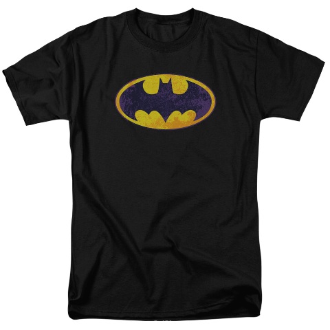 Batman-Bm Neon Distress Logo - Short Sleeve Adult 18-1 Tee - Black- 2X -  Trevco, BM2026-AT-5