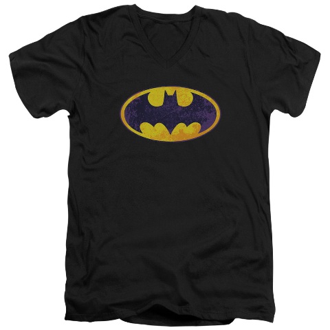 Batman-Bm Neon Distress Logo - Short Sleeve Adult 30-1 Tee - Black- 2X -  Trevco, BM2026-AV-5