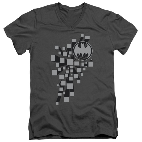 Batman-Gotham 3D - Short Sleeve Adult 30-1 Tee - Charcoal, Large