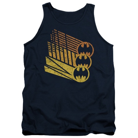 Batman-Bat Signal Shapes - Adult Tank Top - Navy- Large