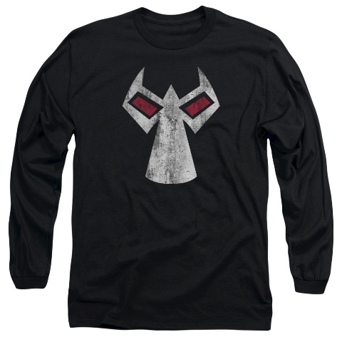 Batman-Bane Mask - Long Sleeve Adult 18-1 Tee - Black, Medium