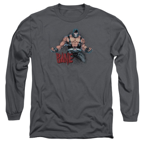 Batman-Bane Flex - Long Sleeve Adult 18-1 Tee - Charcoal- 2X