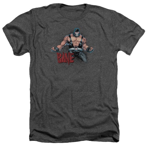 Batman-Bane Flex - Adult Heather Tee - Charcoal- Small