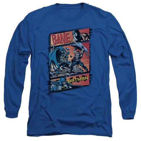 Batman-Epic Battle - Long Sleeve Adult 18-1 Tee - Royal- Medium