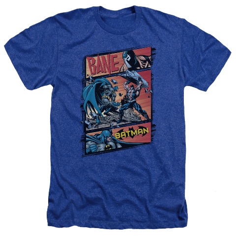 Batman-Epic Battle - Adult Heather Tee - Royal- Medium