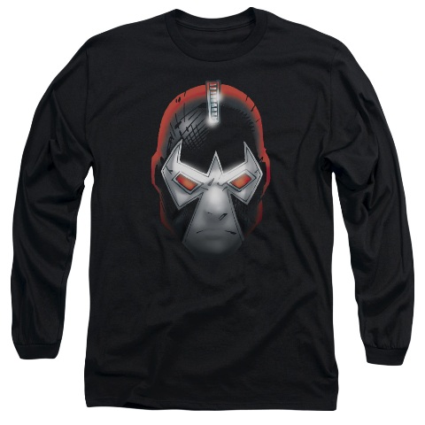 Batman-Bane Head - Long Sleeve Adult 18-1 Tee - Black- Medium