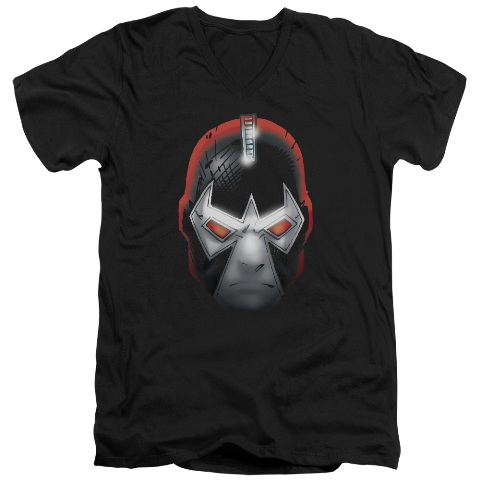 Batman-Bane Head - Short Sleeve Adult 30-1 Tee - Black- Small