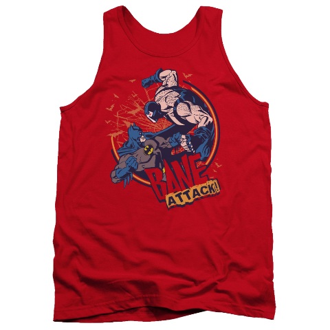 Batman-Bane Attack - Adult Tank Top - Red- Large