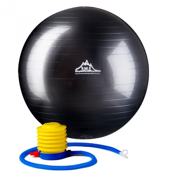 Picture of Black Mountain Products 55cm Black Gym Ball 55 cm. Static Strength Exercise Stability Ball- Black
