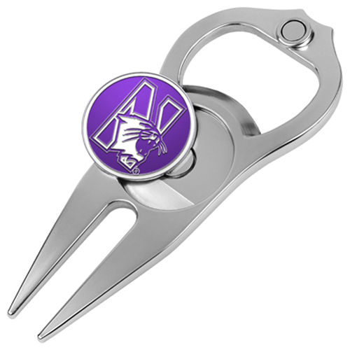 Picture of Hat Trick Openers 6 In 1 Golf Divot Tool - Northwestern Wildcats