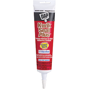 Kwik Seal Plus White Siliconized Latex Kitchen and Bath Caulk 5.5 oz