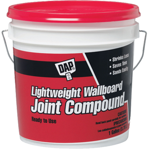 Wallboard Joint Compound, 1 gal, Tub, White, Lightweight Wallboard