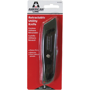 Picture of American Safety Razor 66-0330 Metal Retractable Utility Knife With 3 Blades