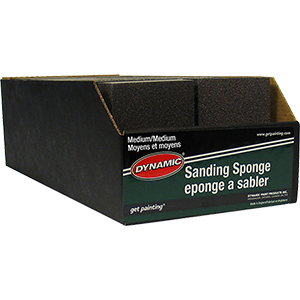 Dynamic AG002608 Medium & Medium Sanding Sponge Display Box - Pack of 24