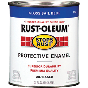 Rust-Oleum Stops Rust Indoor and Outdoor Gloss Sail Blue Oil-Based Protective Paint 1 qt