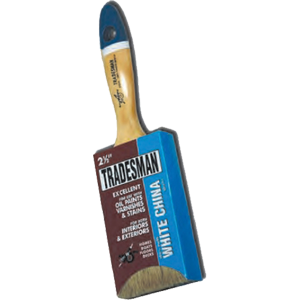 2" Flat Sash 100% White China Bristle, Paint Brush, Wood Handle