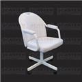 Caster Chair Company 24 in. C190 Empire Casual Rolling Caster Dining Chair With Upholstered Arms And White Polyurethane Caster Chair Company 24 in. C190 Empire Casual Rolling Caster Dining Chair With Upholstered Arms And White Polyurethane