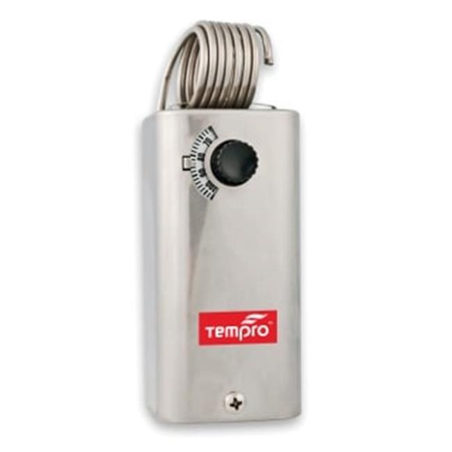 Tempro TP500 Line Voltage 30 to 110 Degree F Fixed Bulb Steel Housing SPDT Th...