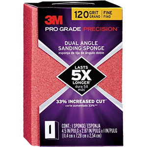 Picture of 3M 24301PGP-F-DA Pro Grade Precision Sanding Sponge Dual Angle - 120 Grit
