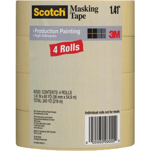 Picture of 3M 2020-36ECP 36 mm. x 55 m Production Painting Masking Tape&#44; 4 Pack