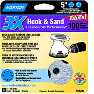3231 5 in. 5 & 8 Hole P100 3x Hook & Loop Discs Pack
