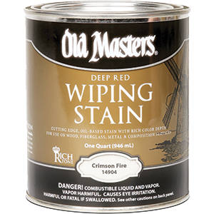 Picture of Old Masters 14904 Deep Red Crimson Fire Wiping 240 Voc Stain - 1 Quart