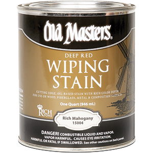 Picture of Old Masters 15004 Deep Red Rich Mahogany Wiping 240 Voc Stain - 1 Quart