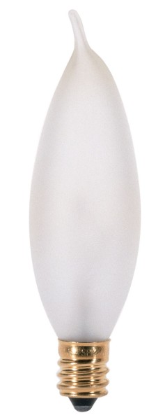 15 W CA8 Incandescent - Frost - 1500 Hours - 95L - Candelabra Base - 120V