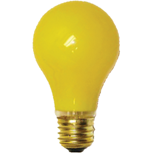 Picture of Satco Products S3938 60W A19 Yellow Bug Light Bulb   Pack of 2